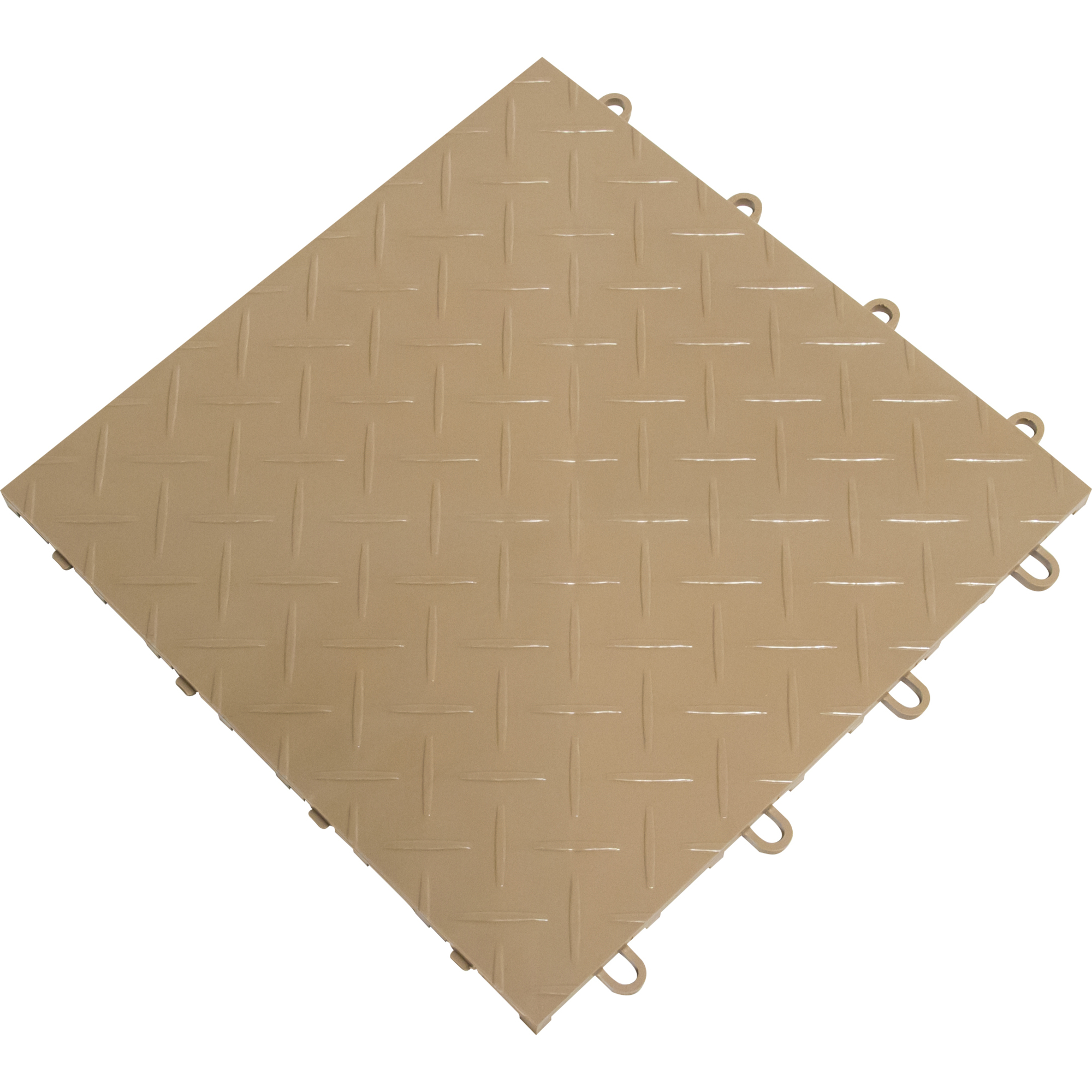 RaceDeck Diamond Garage Floor Tiles — 12in. x 12in. x 0.5in., 48-Pack, 48 Sq. Ft., Beige, Model# RD48BEIG